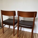 Two Scandinavian leather and teak chairs