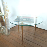 Tripod golden round coffee table