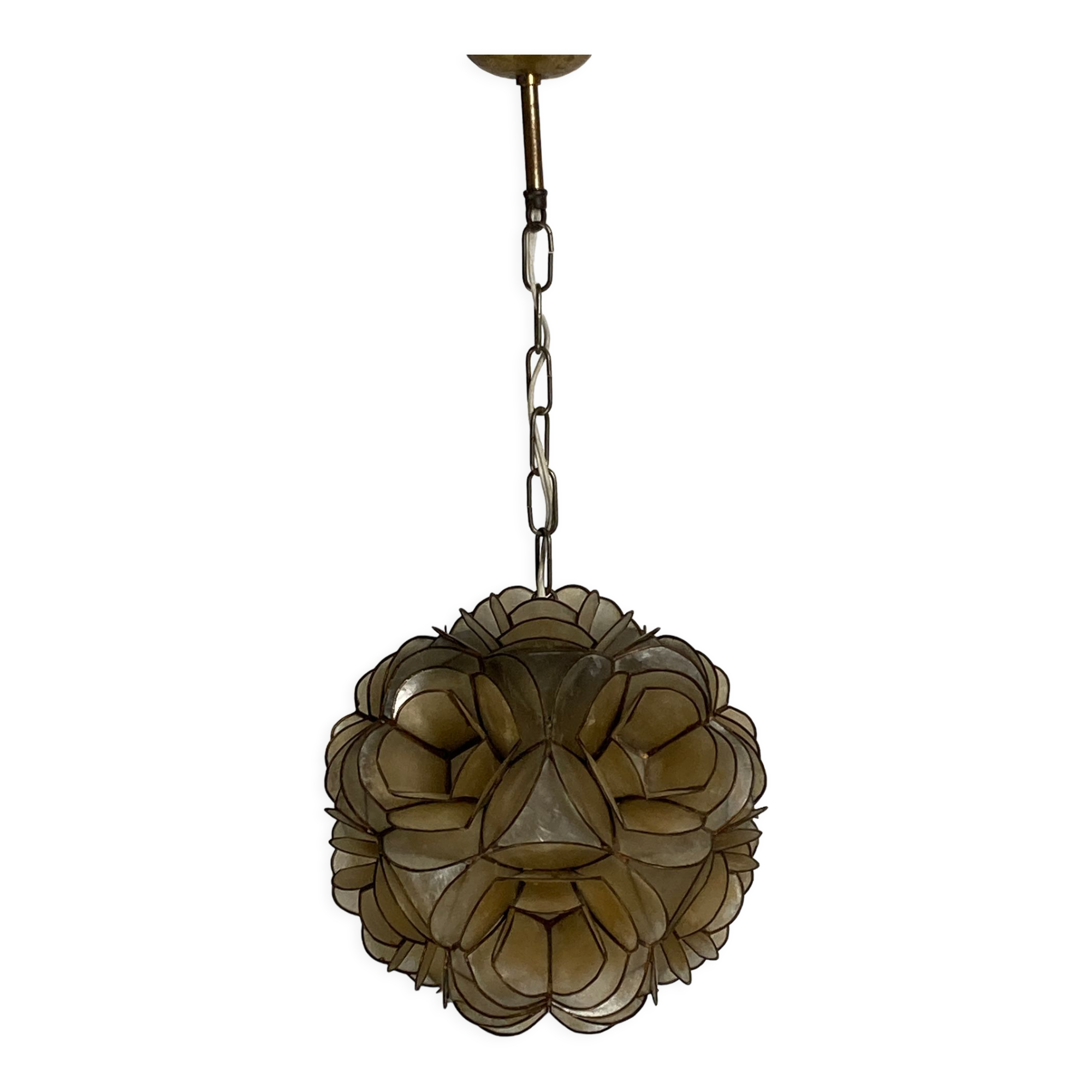 Suspension fleur Capiz « nacre », Allemagne 1960 par Rausch