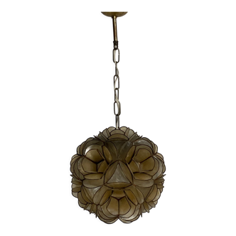 Suspension fleur Capiz « nacre », Allemagne 1960 par Rausch