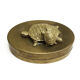 Bronze brass turtle box Decorative jewelry box vintage 50s oval lid