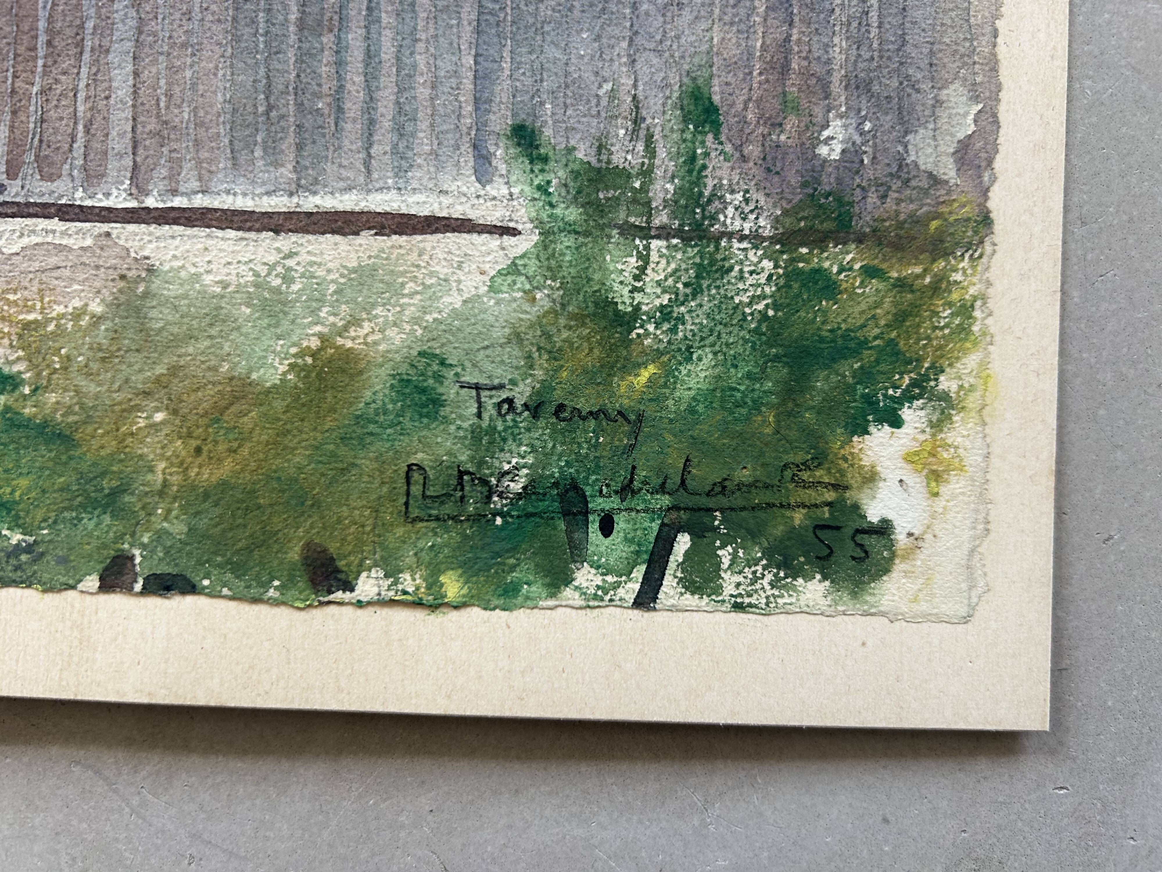 Signed watercolor, dated 1955 / Taverny