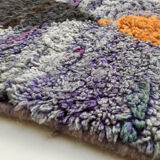 Moroccan Berber carpet boujaad purple with colorful patterns 325x200cm