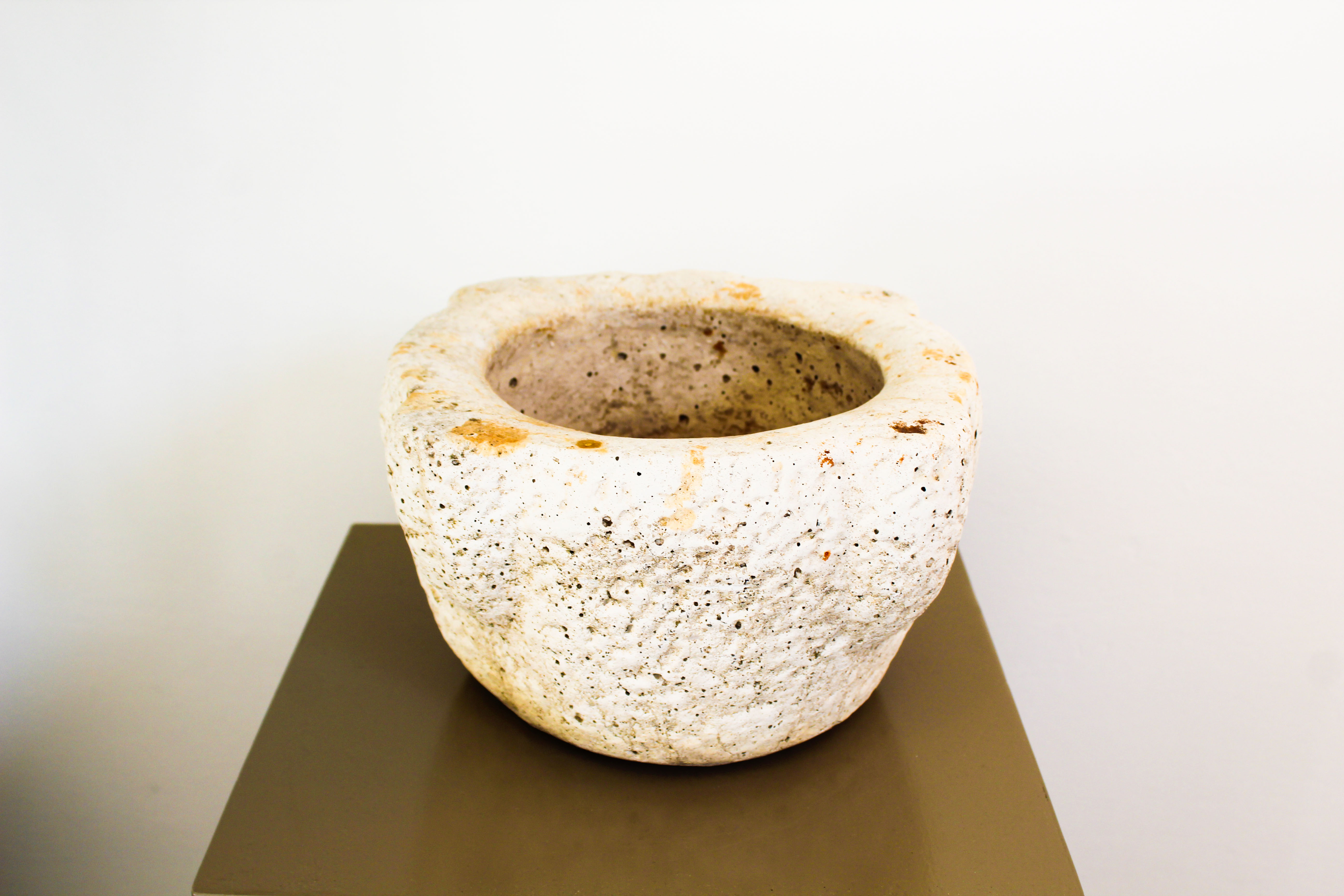 Vase in white porous stone, Italy early 1900s