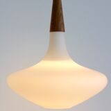 Philips Wood and opal glass hanging lamp by Louis Kalff, 1950s