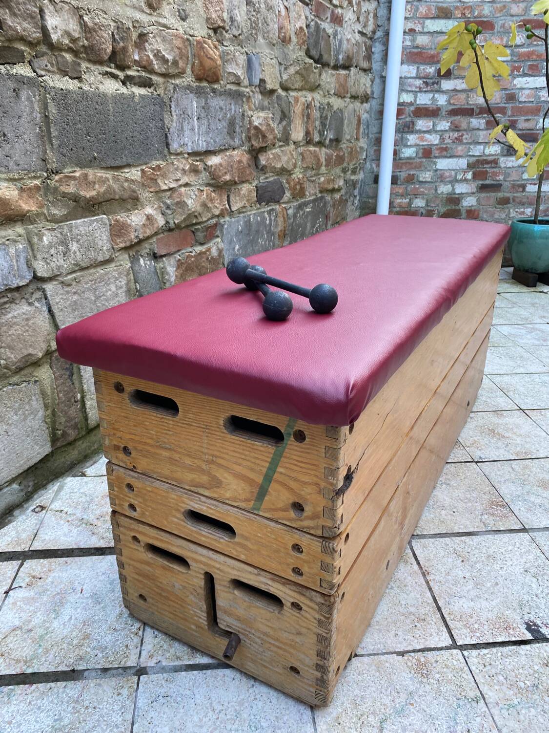 Old gymnastics plinth