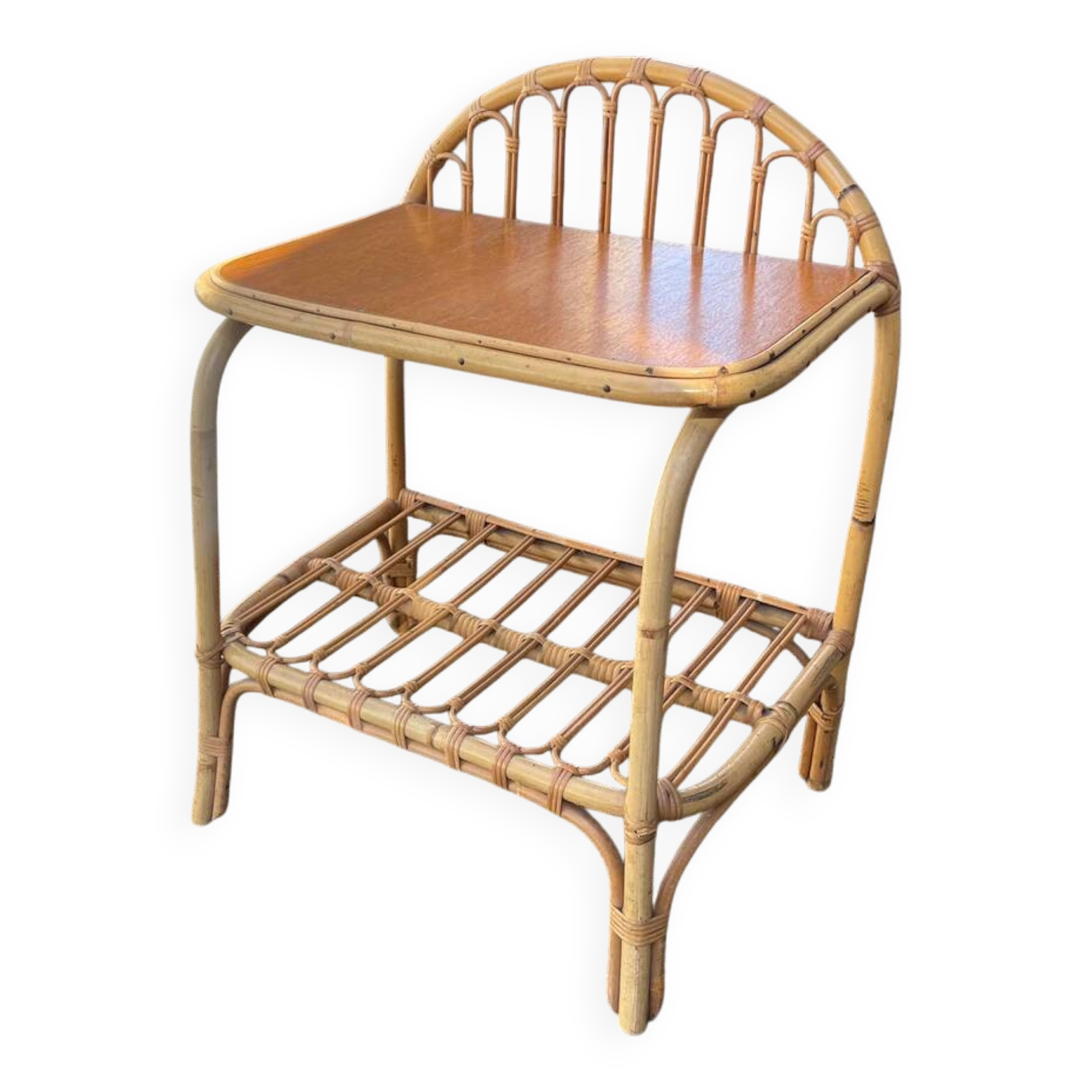 Rattan side table