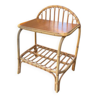Rattan side table