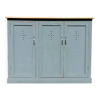Old workshop furniture - 3-door industrial style sideboard