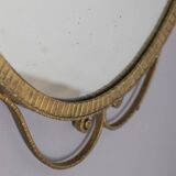 Miroir en métal doré conçu par Pier Luigi Colli, années 1950