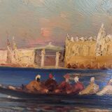 Huile sur panneau " Vue du grand canal de venise "XX siècle