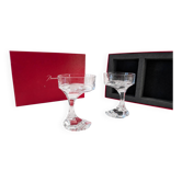 2 verres à champagne en cristal Baccarat modèle Narcisse par Boris Tabacoff