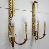 Paire d’appliques en bronze doré – 1950