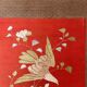 4-panel Japanese screen, 19th century, bird silk embroidery