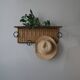 Coat rack cloakroom metal wrought iron wicker rattan handcrafted wall unit storage