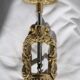 French ornate brass corkscrew wine opener