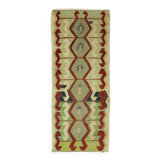 Tapis Kilim turc anatolien vintage fait main 250 cm x 104 cm