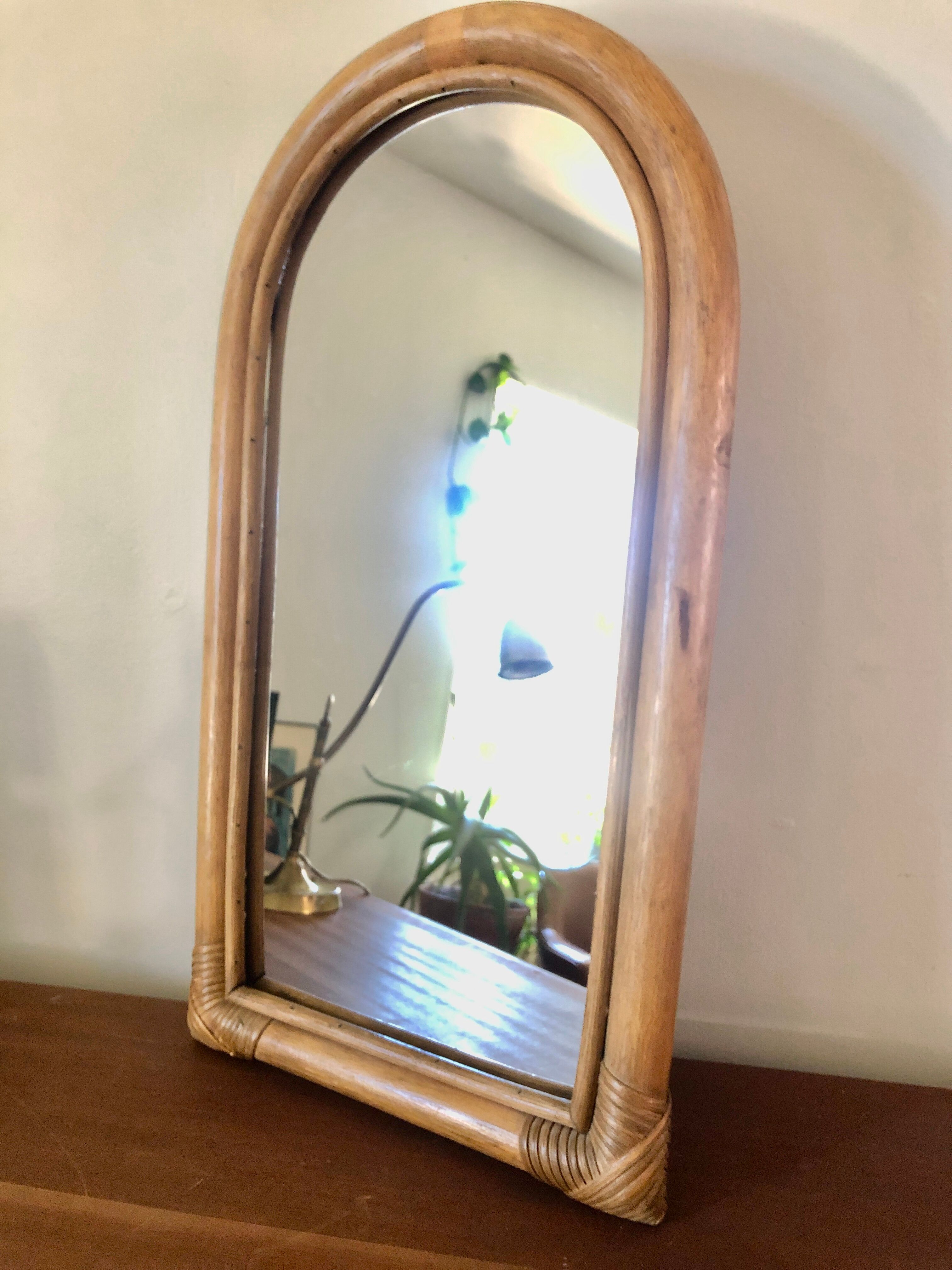 Curved bamboo mirror 1970