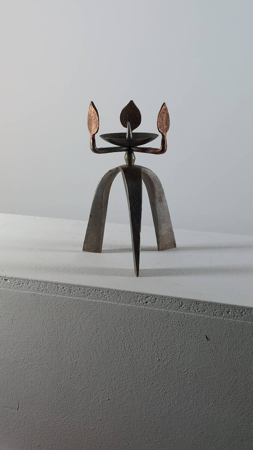 Bougeoir vintage artisanal unique des années 50.