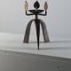 Unique vintage artisanal candlestick from the 1950s.