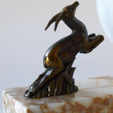 Art Deco lamp opalin globe on marble - gazelle
