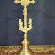 Three Gilded Bronze Altar Crosses, 19th Century