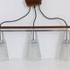 Vintage 1960s teak pyramid ceiling light