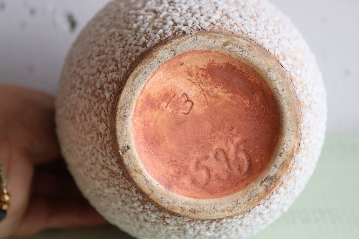 Old art deco granite enamel vase