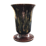 Flamed earthenware cache pot vase