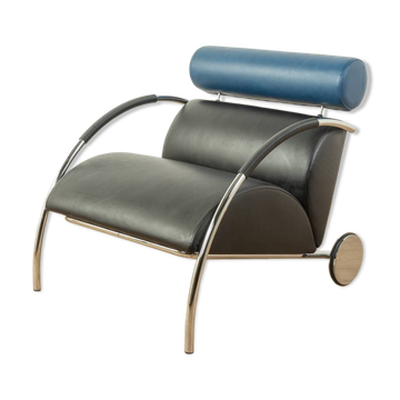Fauteuil en chrome et cuir Zyklus par Peter Maly pour COR, 1984