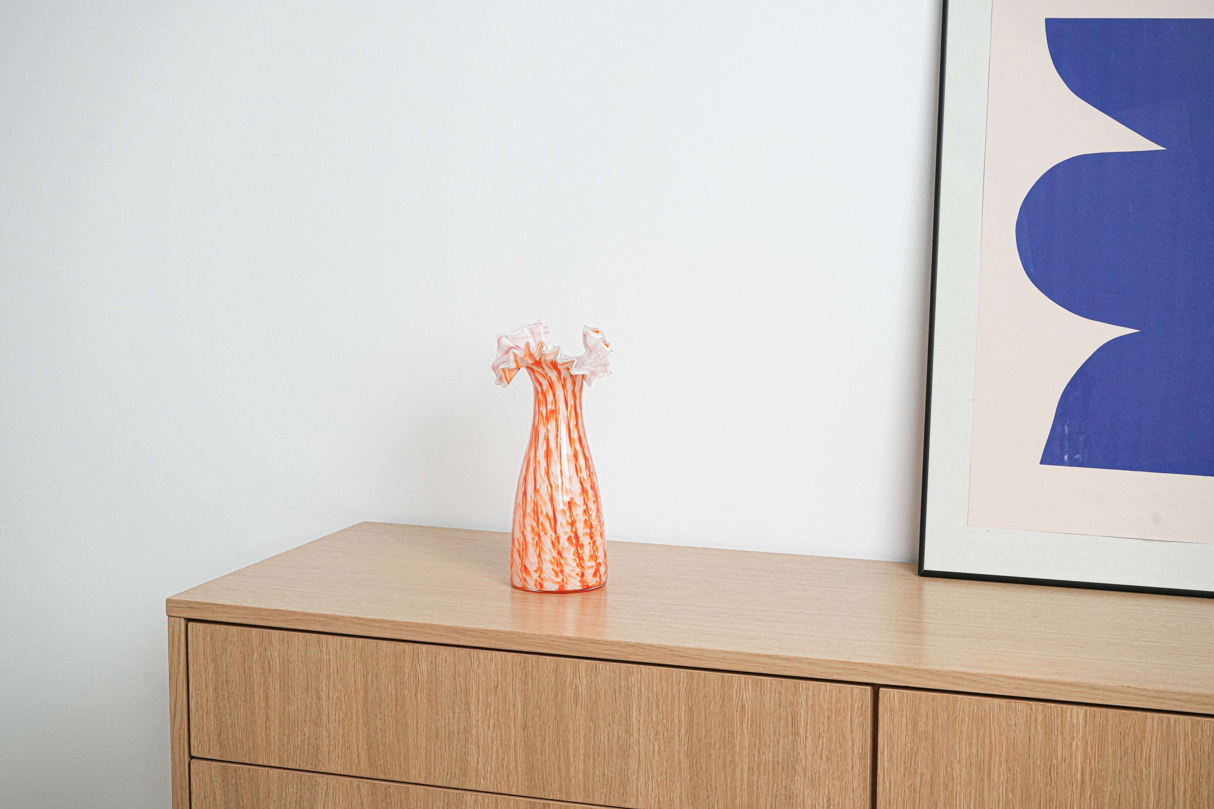 Orange vase, Italian design, 1960s, made in Italy