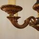 French Vintage Heavy Bronze/Brass 5 Light Empire Style Chandelier 3990
