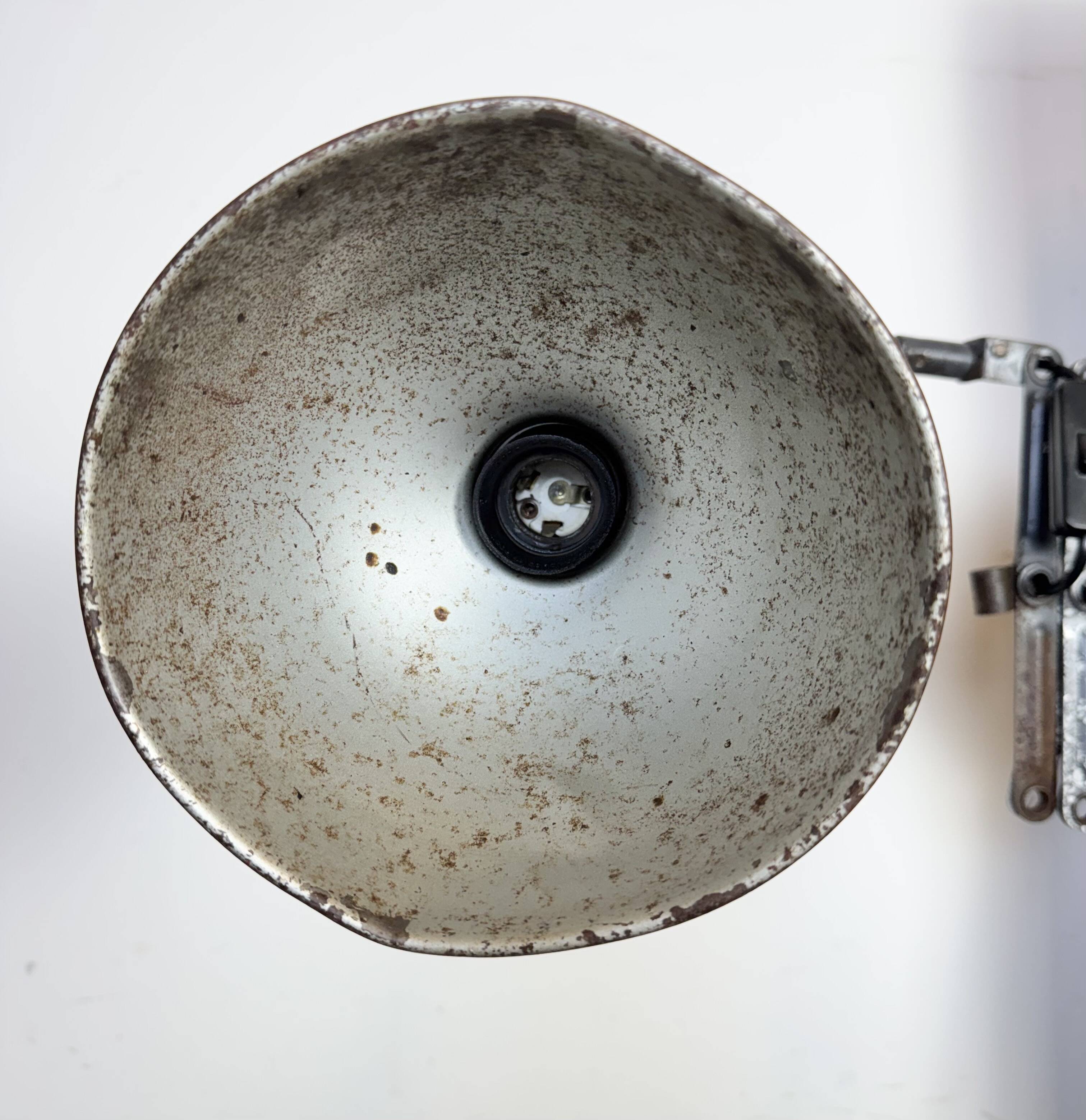 Grey Industrial Scissor Wall Lamp from Elektroinstala, 1960s