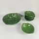 Salad service green leaf artichoke vintage salad bowl + 6 bowls 70s