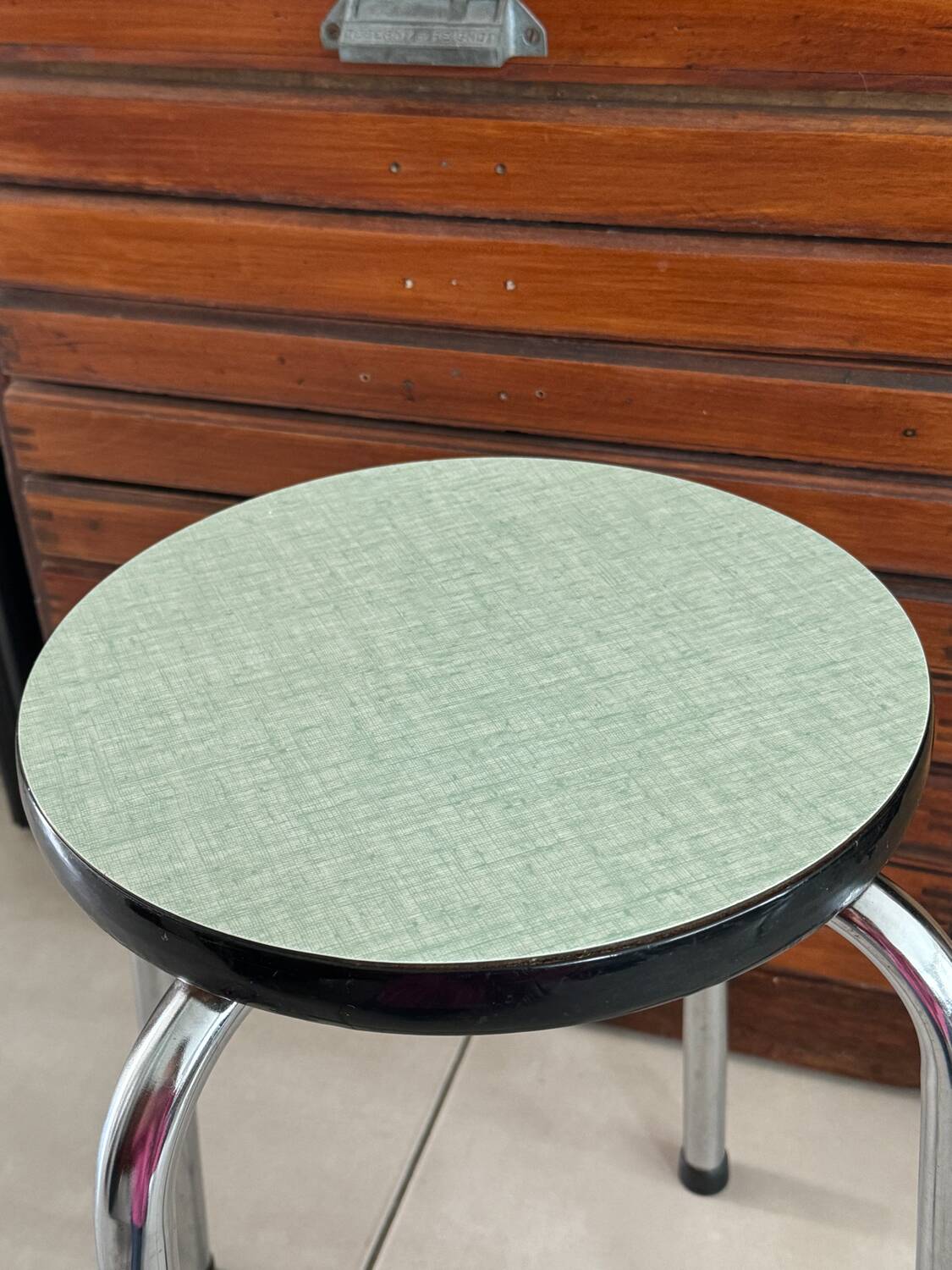 Green formica stool