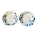 Set of 2 HB & Cie ironstone soup plates