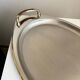 Vintage Stainless Steel Serving Tray With Gold Plated Handles