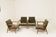 Ensemble de 4 Fauteuils Mid-Century Modern – Velours olive vert 