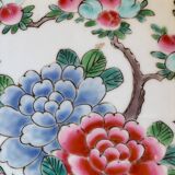 Yellow porcelain plate with saturated and vivid colors. Handmade in Japan