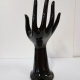 Hand baguier in black faience