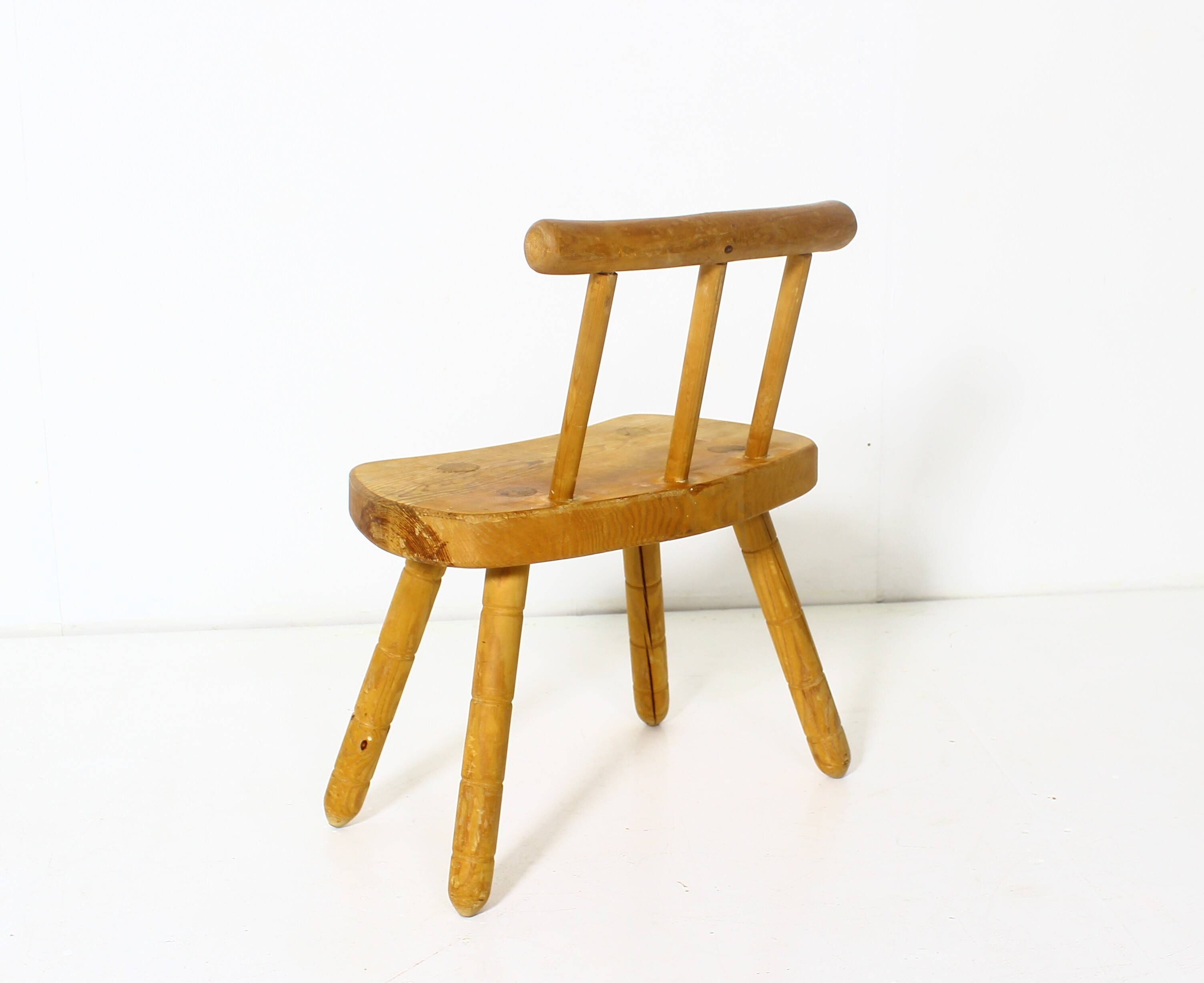 Tabouret suédois en pin 1975