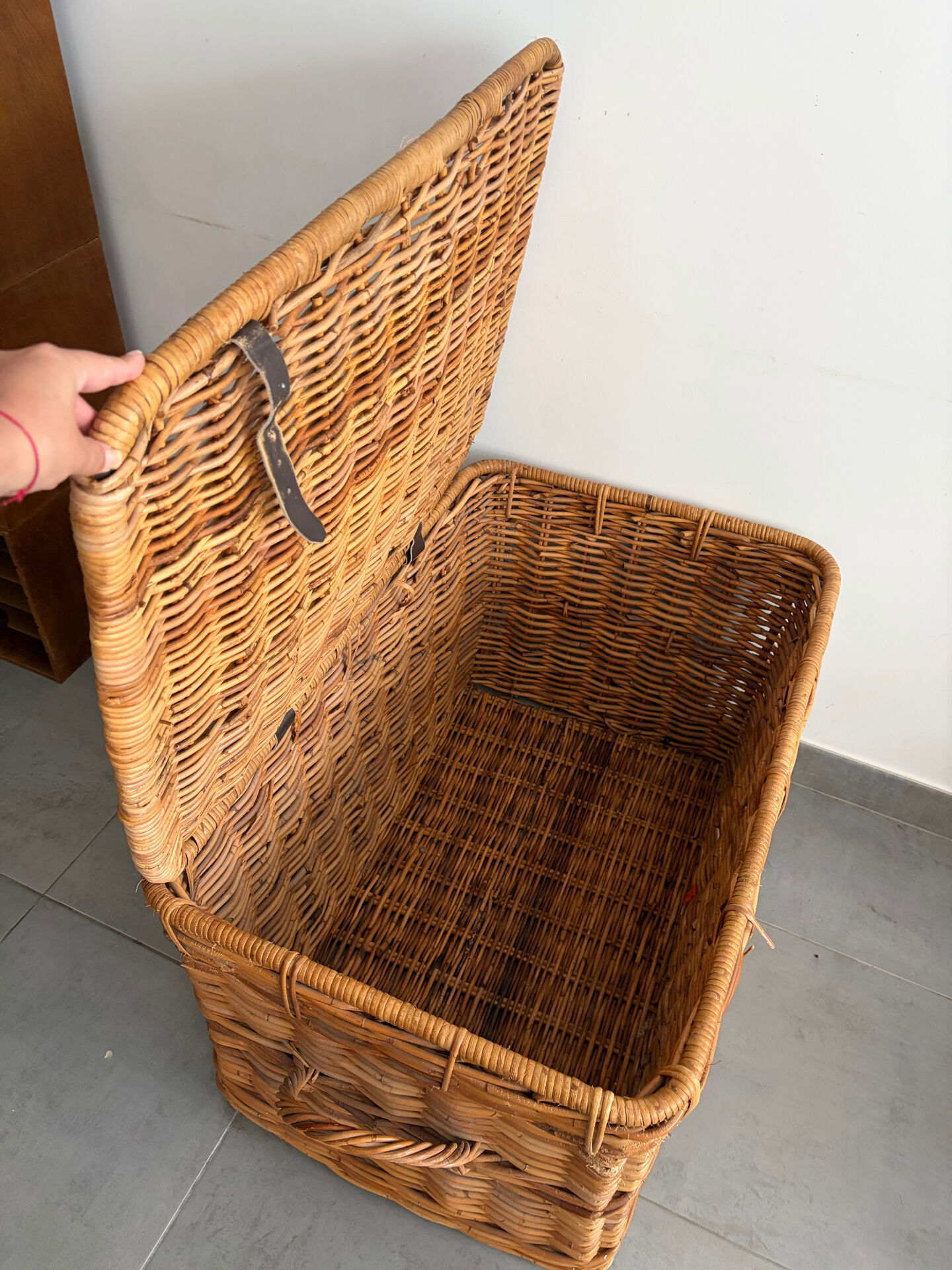 Large vintage wicker trunk