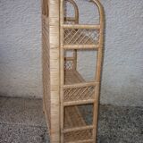 Rattan and wicker folding shelf