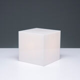 Plexi cubic lamp, Harco Loor, 80s, Netherlands