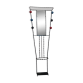 Iron cloakroom wall-mounted port multicolored balls mirror door umbrellas hats circa 50