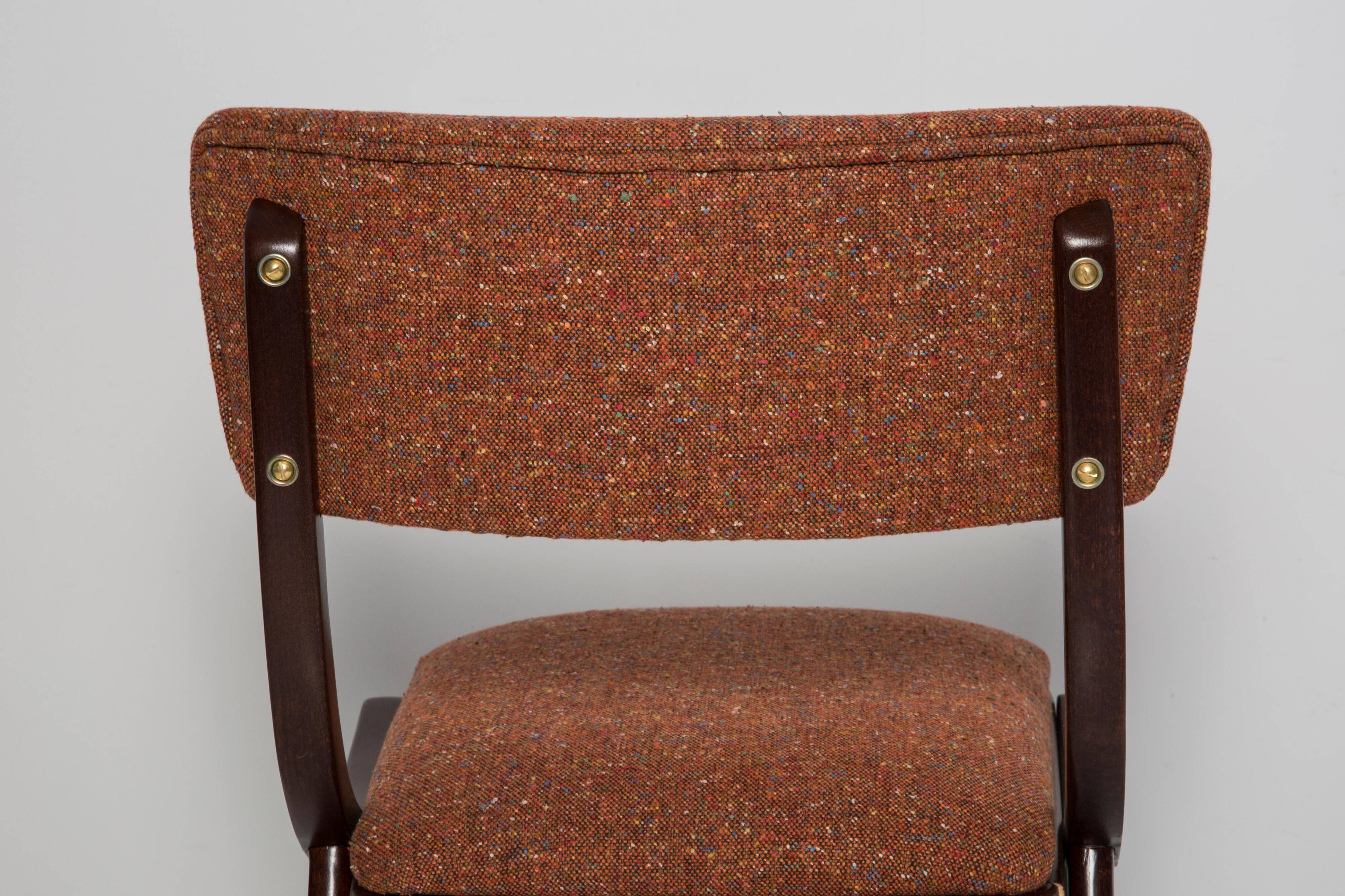 Mid-Century Modern Bumerang Chair, Orange Mix, Poland, 1960s