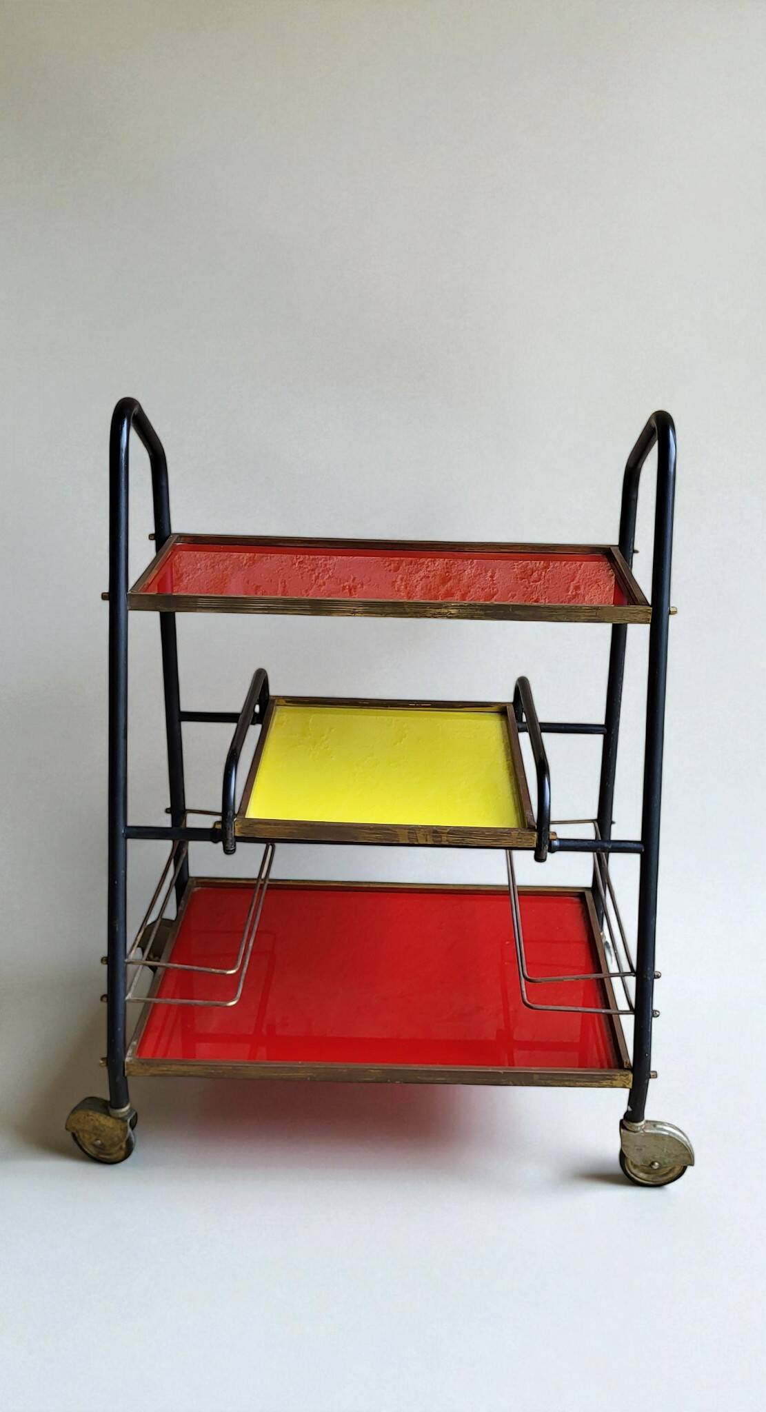 Vintage Bar Serving 1960's Red & Yellow