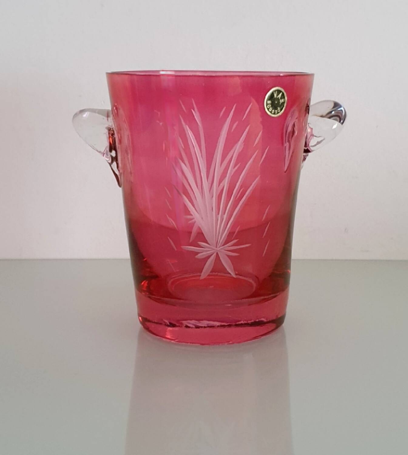 Cut crystal ice bucket - Boussu art glassware