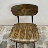 2 industrial style chairs in wood and metal