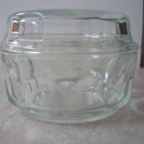 Vintage art deco glass butter or sugar bowl